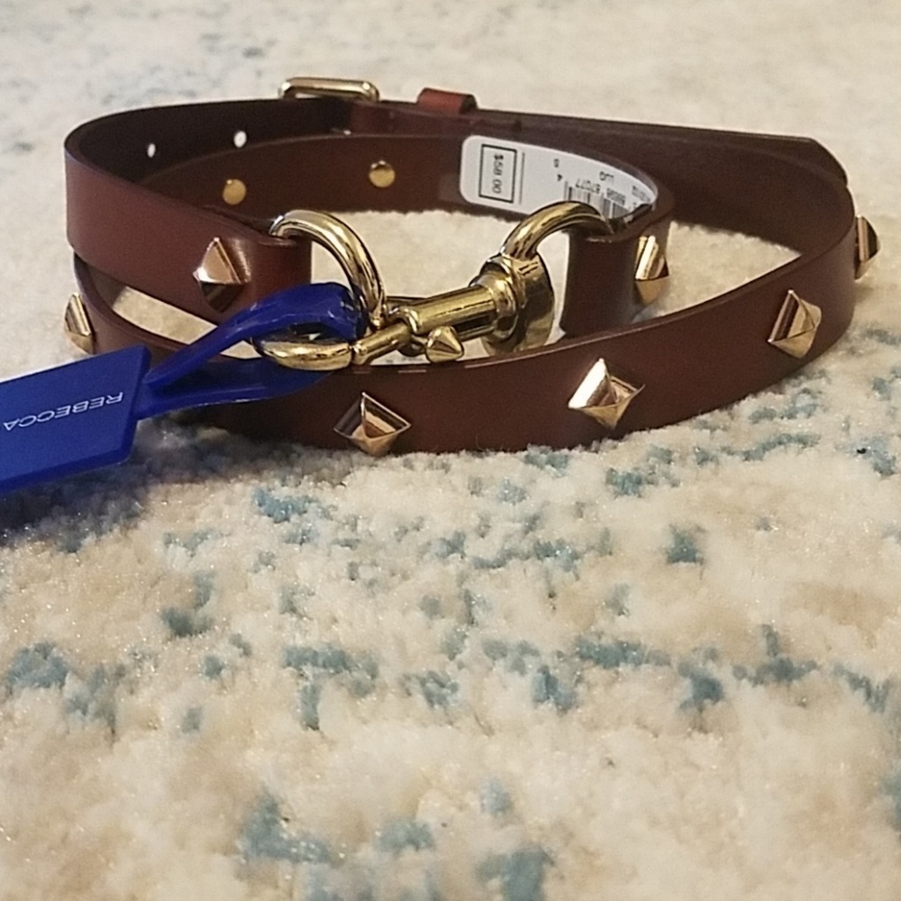 Rebecca Minkoff Brown Leather Dog Clip Belt Small